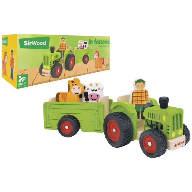globo-giocattoli-trattore-in-legno-con-personaggi-sirwood image 1