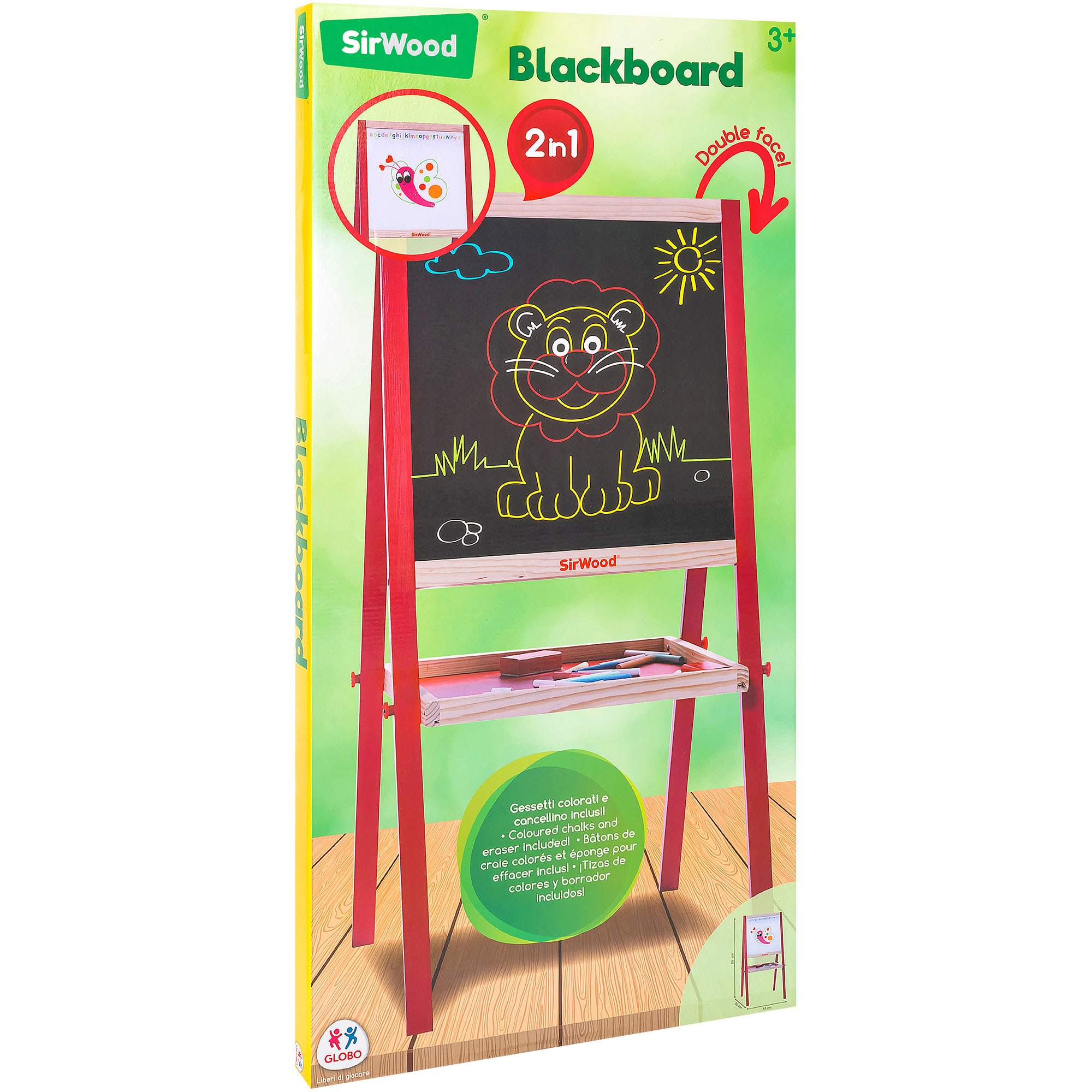 globo-giocattoli-lavagna-in-legno-multifunzione-2in1-kidea image 2