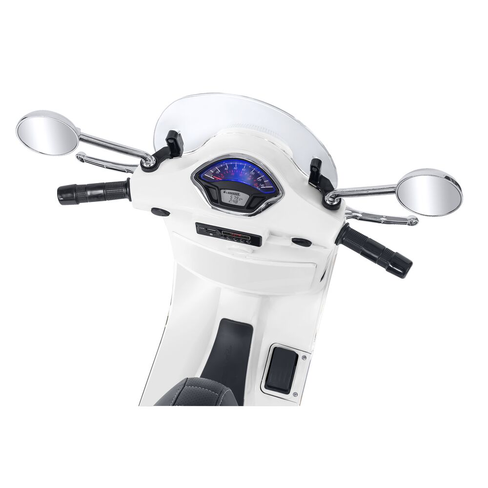 globo-giocattoli-vespa-gts-12v-bianca-moto-elettrica-cavalcabile-con-batteria-al image 3