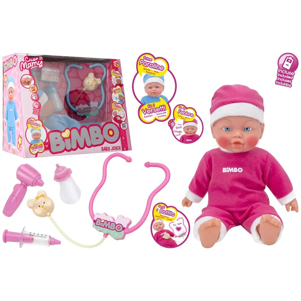 globo-giocattoli-bimbo-bambola-bua-a-batterie-alta-38-cm-con-accessori image 1
