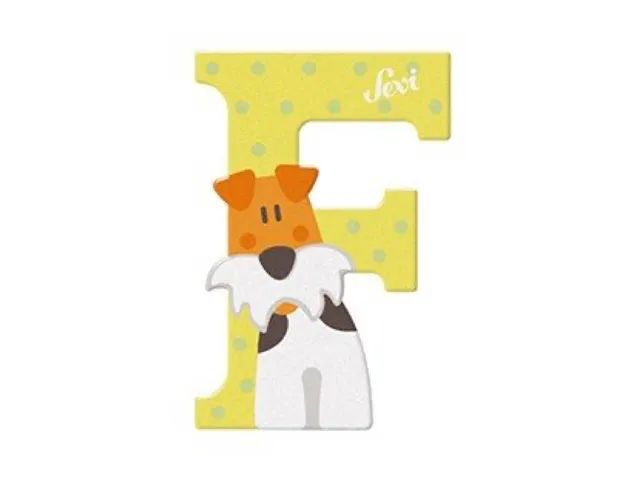 trudi-sevi-lettera-f-fox-terrier-in-legno-alfabeto-animali image 1