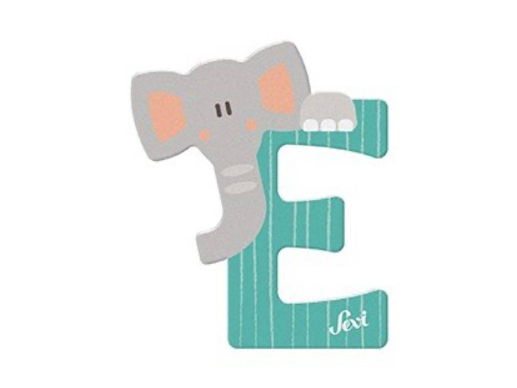 trudi-lettera-e-elefante-letterina-in-legno-animali image 1