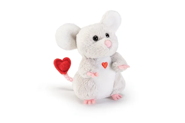 trudi-sweet-collection-topolino-con-cuoricino-peluche-mini-portachiavi image 1