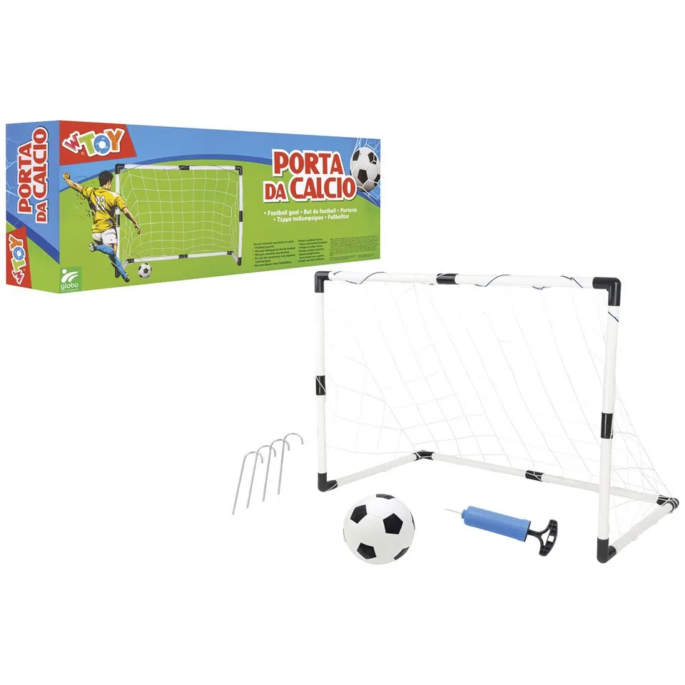 globo-giocattoli-porta-da-calcio-con-palla-e-pompa-95x70x48-cm image 1