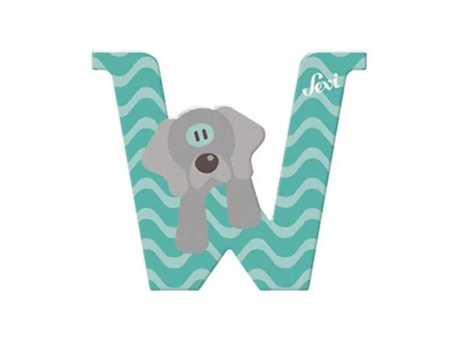 sevi-by-trudi-lettera-w-weimaraner-letterina-in-legno-animali image 1