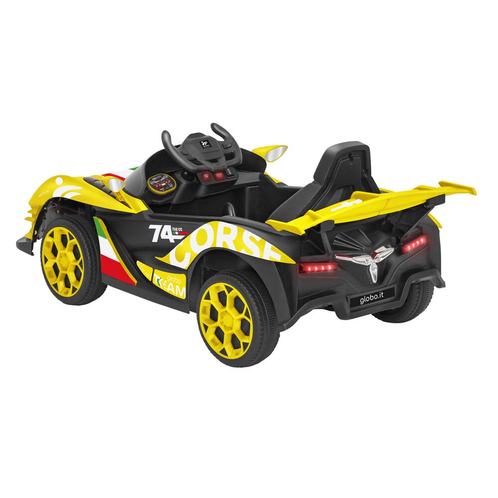 globo-giocattoli-auto-sportiva-12v-radiocomandata-gialla-con-batteria-al-litio image 5