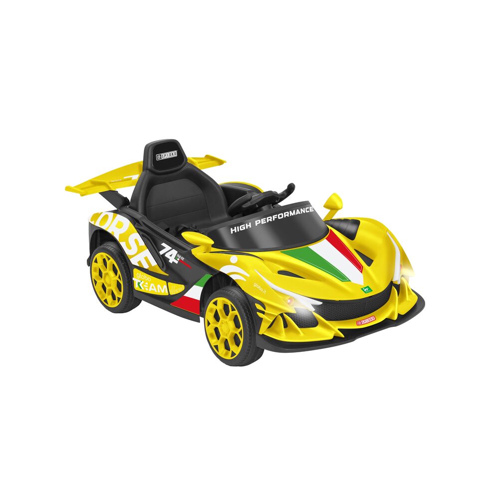 globo-giocattoli-auto-sportiva-12v-radiocomandata-gialla-con-batteria-al-litio image 8
