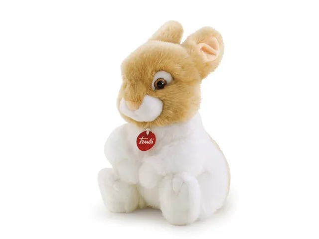 trudi-coniglio-oliviero-peluche-morbido-bianco-e-marrone image 1