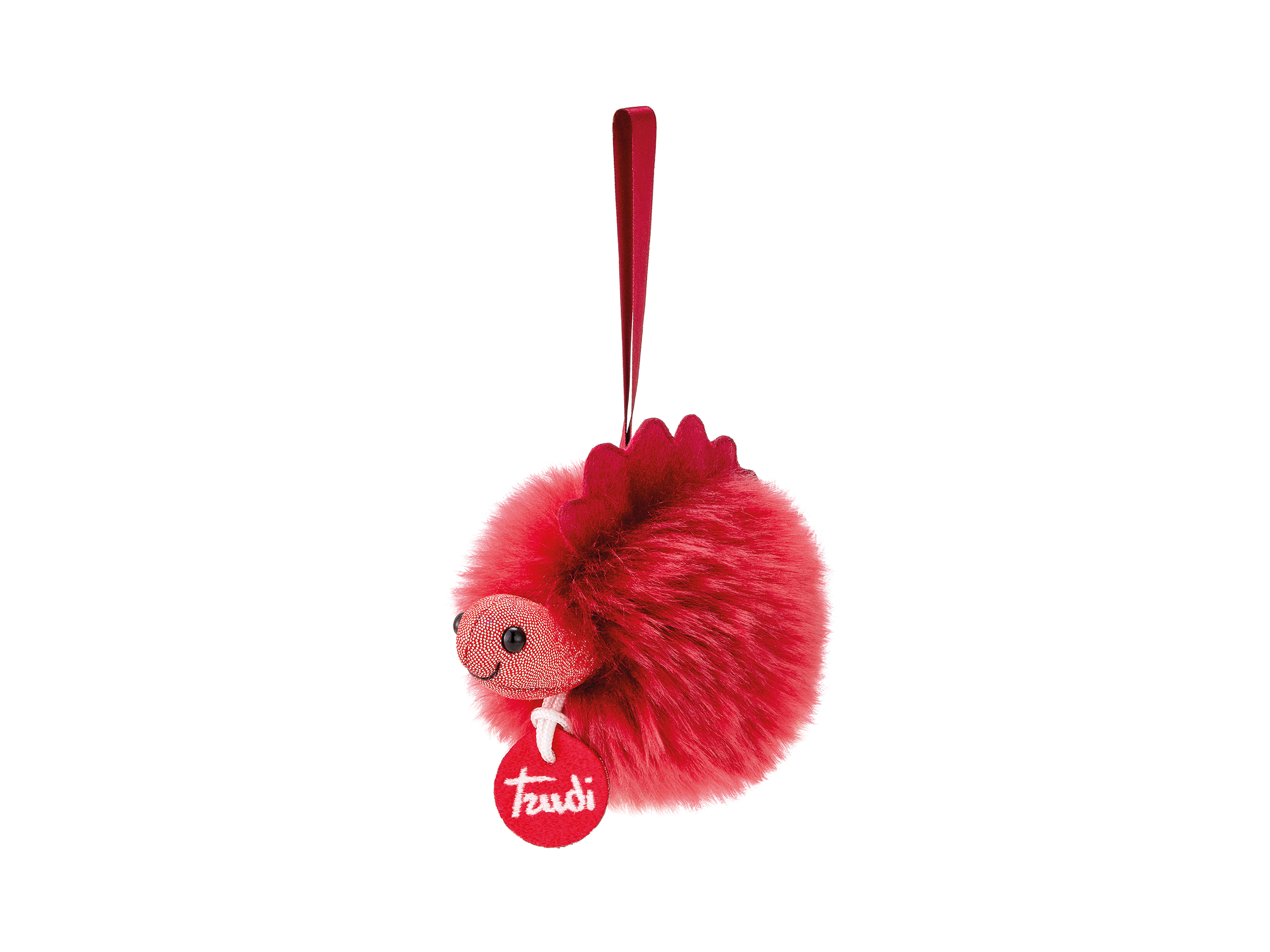 trudi-charm-pompon-dinosauro-bordeaux-glitter-portachiavi-peluche image 2