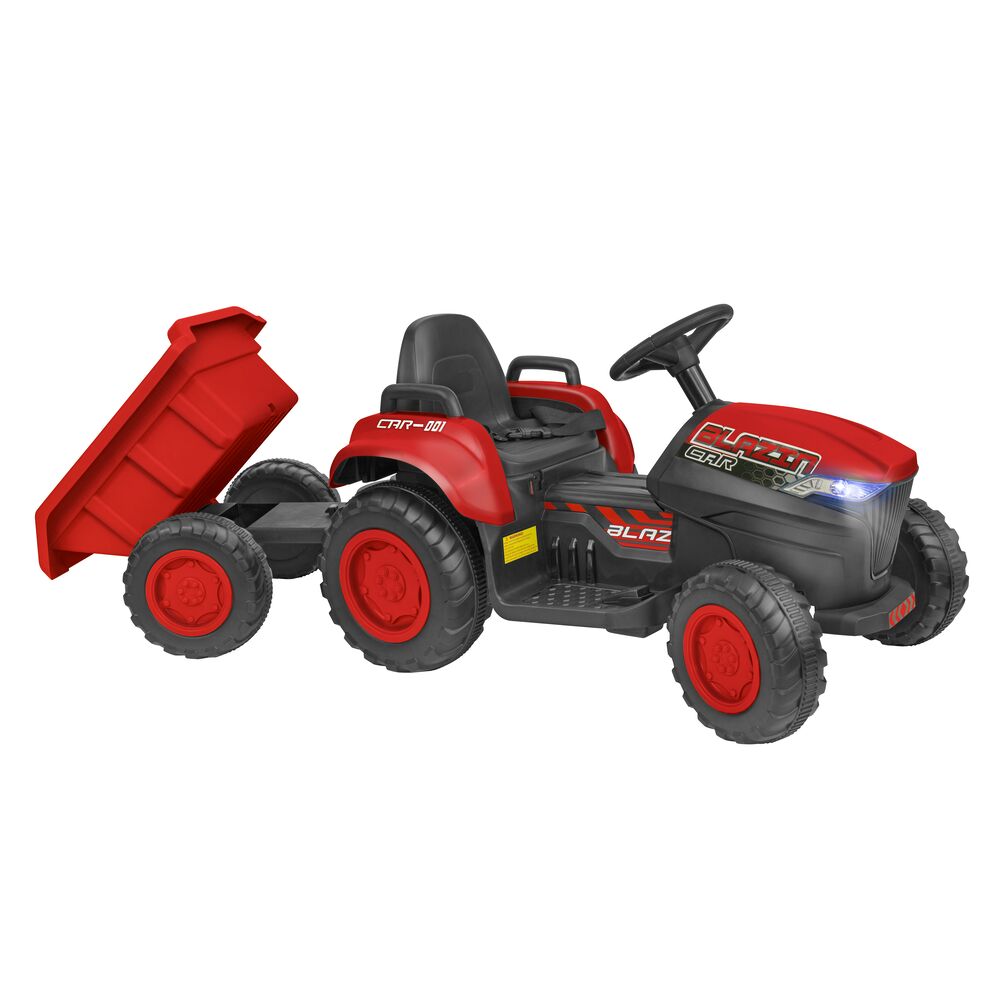 globo-giocattoli-trattore-elettrico-con-rimorchio-12v-radiocomandato-rosso image 7