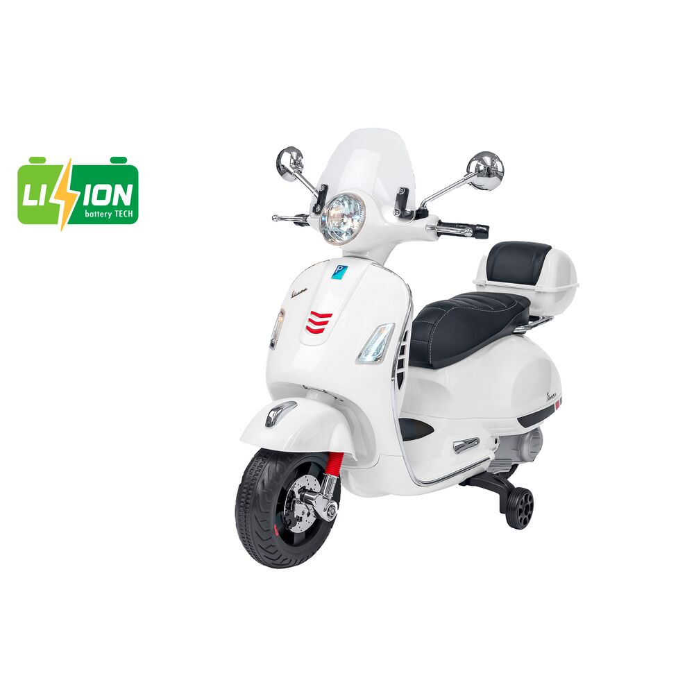 globo-giocattoli-vespa-gts-12v-bianca-moto-elettrica-cavalcabile-con-batteria-al image 1