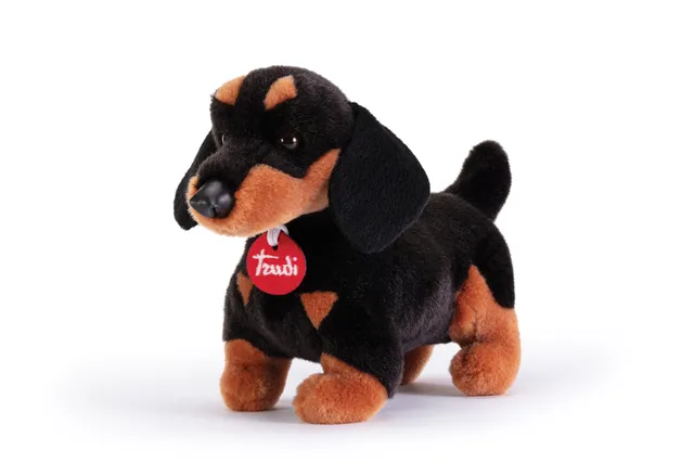 trudi-bassotto-leo-peluche-cane-nero-e-marrone image 1