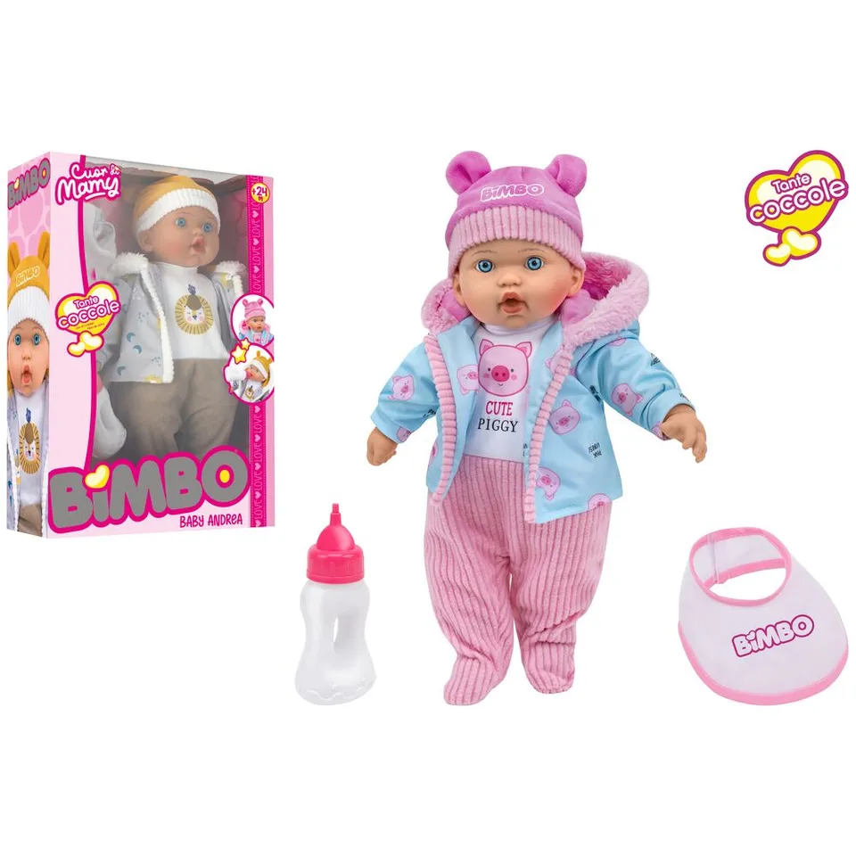 globo-giocattoli-bambolotto-soffice-41-cm-con-biberon-e-bavaglino image 1
