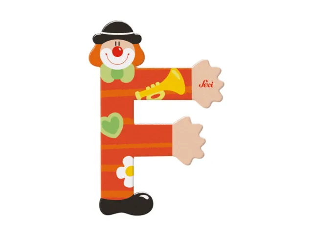 trudi-lettera-f-clown-peluche-lettera-back-to-school image 1