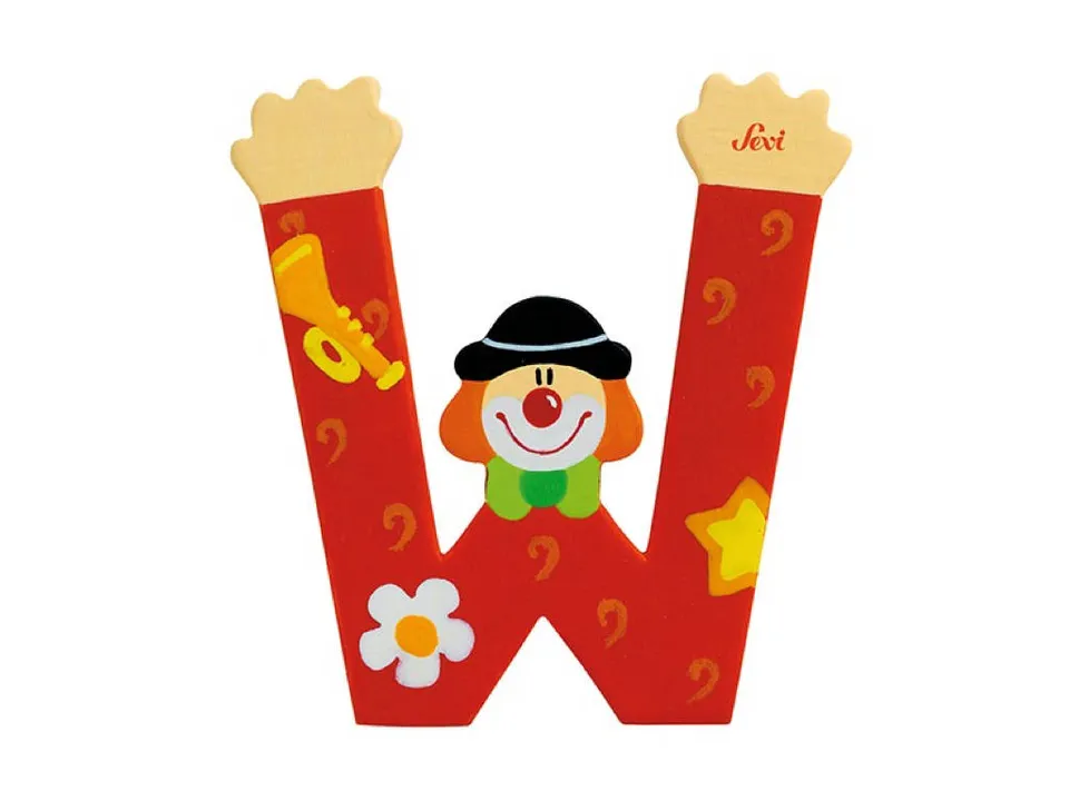 trudi-lettera-w-clown-lettera-decorativa-per-cameretta image 1