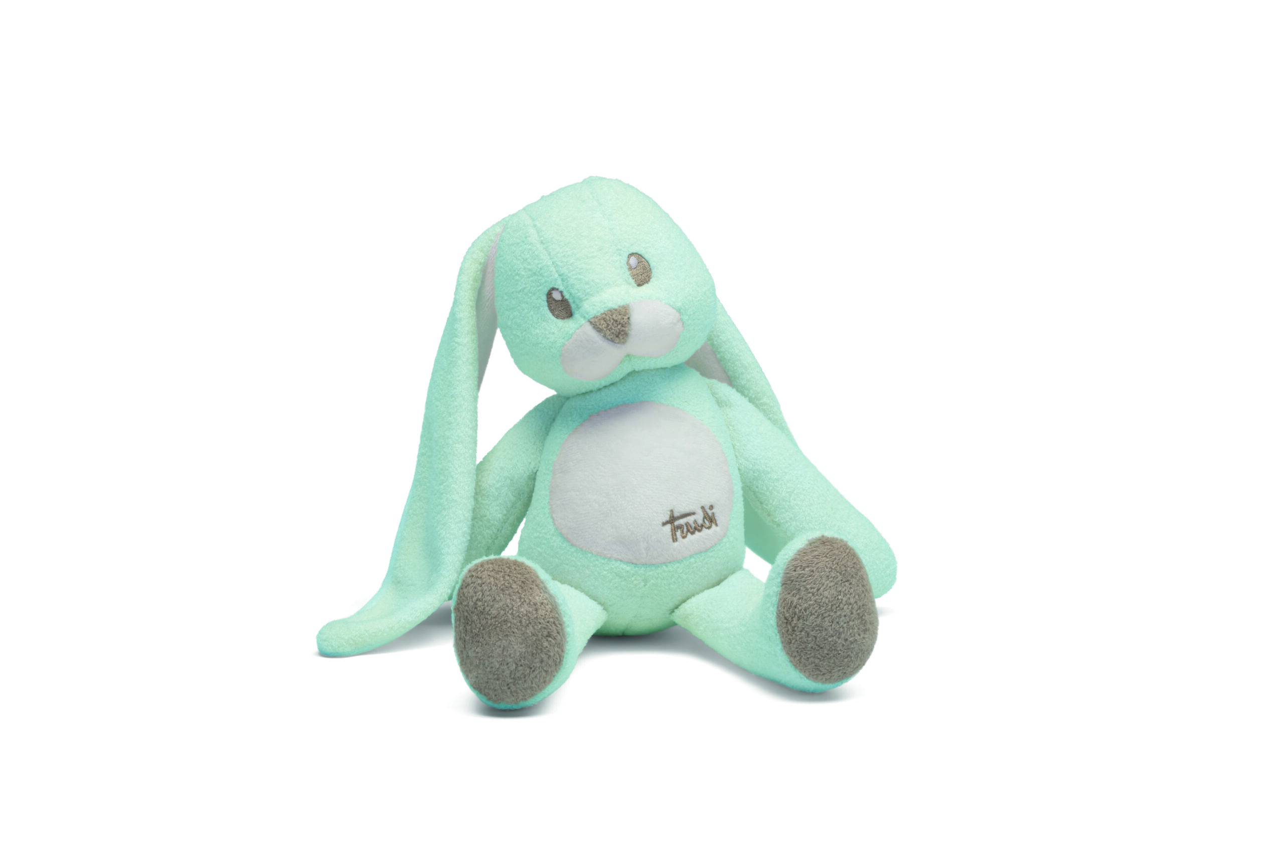 trudi-baby-coniglio-cremino-azzurro-peluche-neonato-morbido image 1