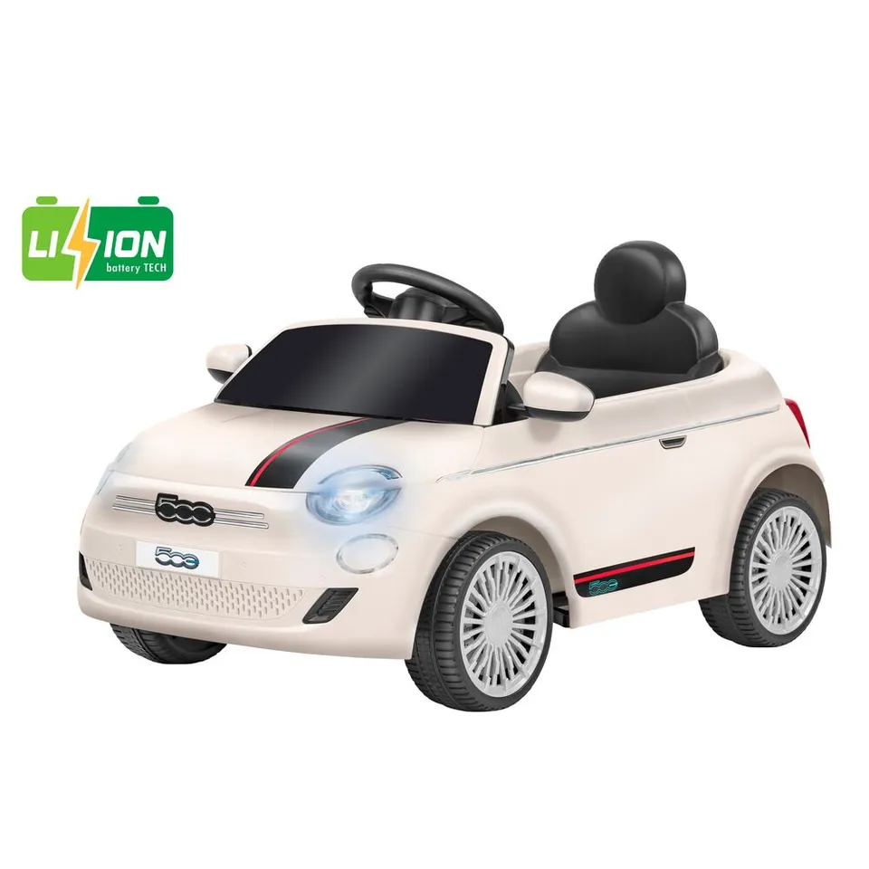 globo-giocattoli-fiat-500e-12v-batteria-litio-radiocomandata-bianca image 1