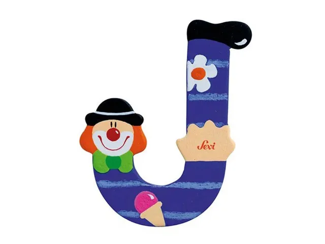 trudi-lettera-j-clown-letterina-decorativa-per-bambini image 1