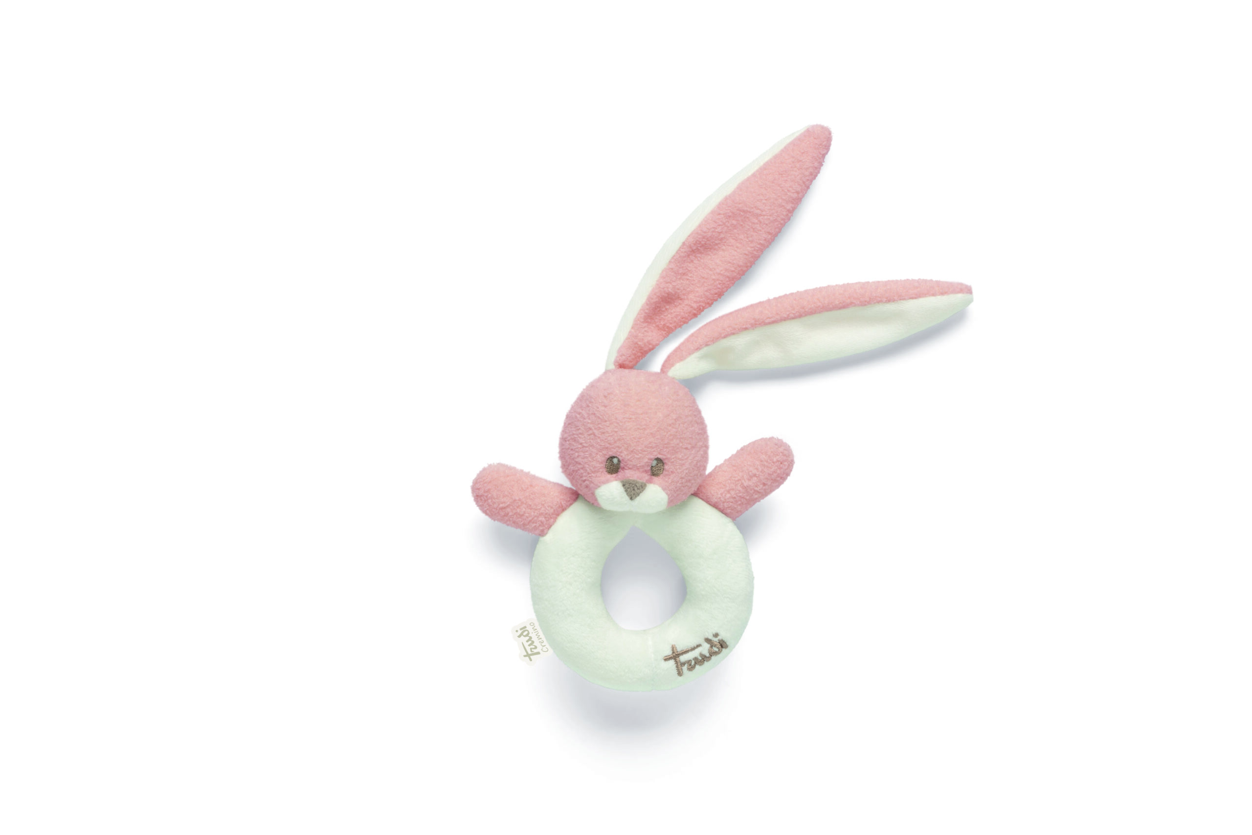 trudi-coniglio-sonaglio-rosa-peluche-neonato image 1
