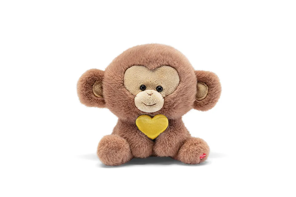 trudi-heart-animals-scimmia-cuore-giallo-peluche image 1