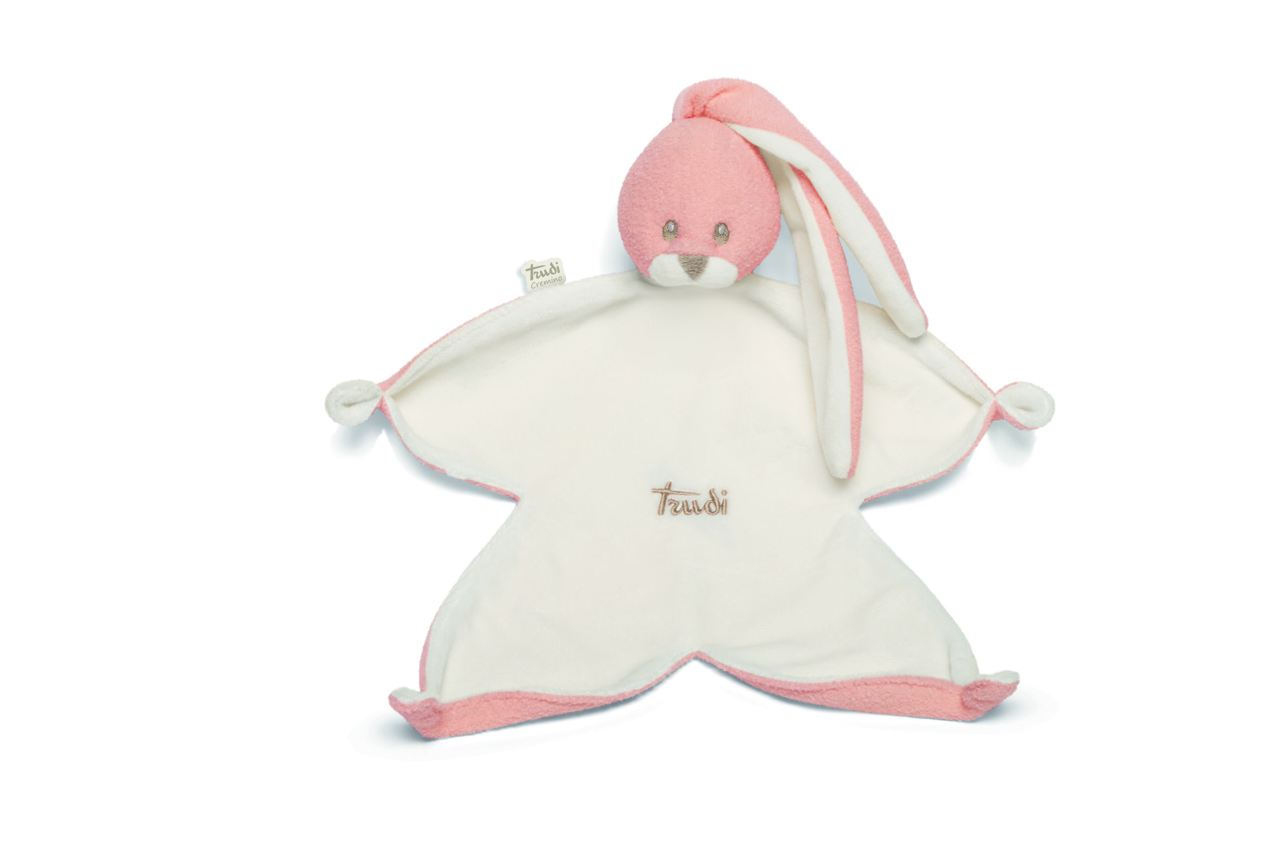 trudi-coniglio-doudou-rosa-copertina-peluche-neonato image 1