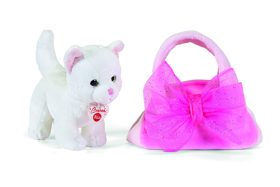 trudi-gatto-in-borsa-con-fiocco-fashion-pets-peluche image 2