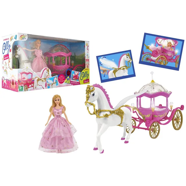 globo-giocattoli-bambola-fashion-principessa-con-carrozza-e-cavallo-con-luci image 1