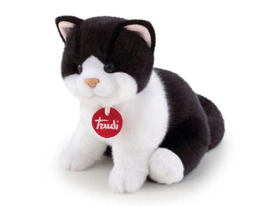 trudi-icons-peluche-gattino-bianco-e-nero-brad-seduto image 1