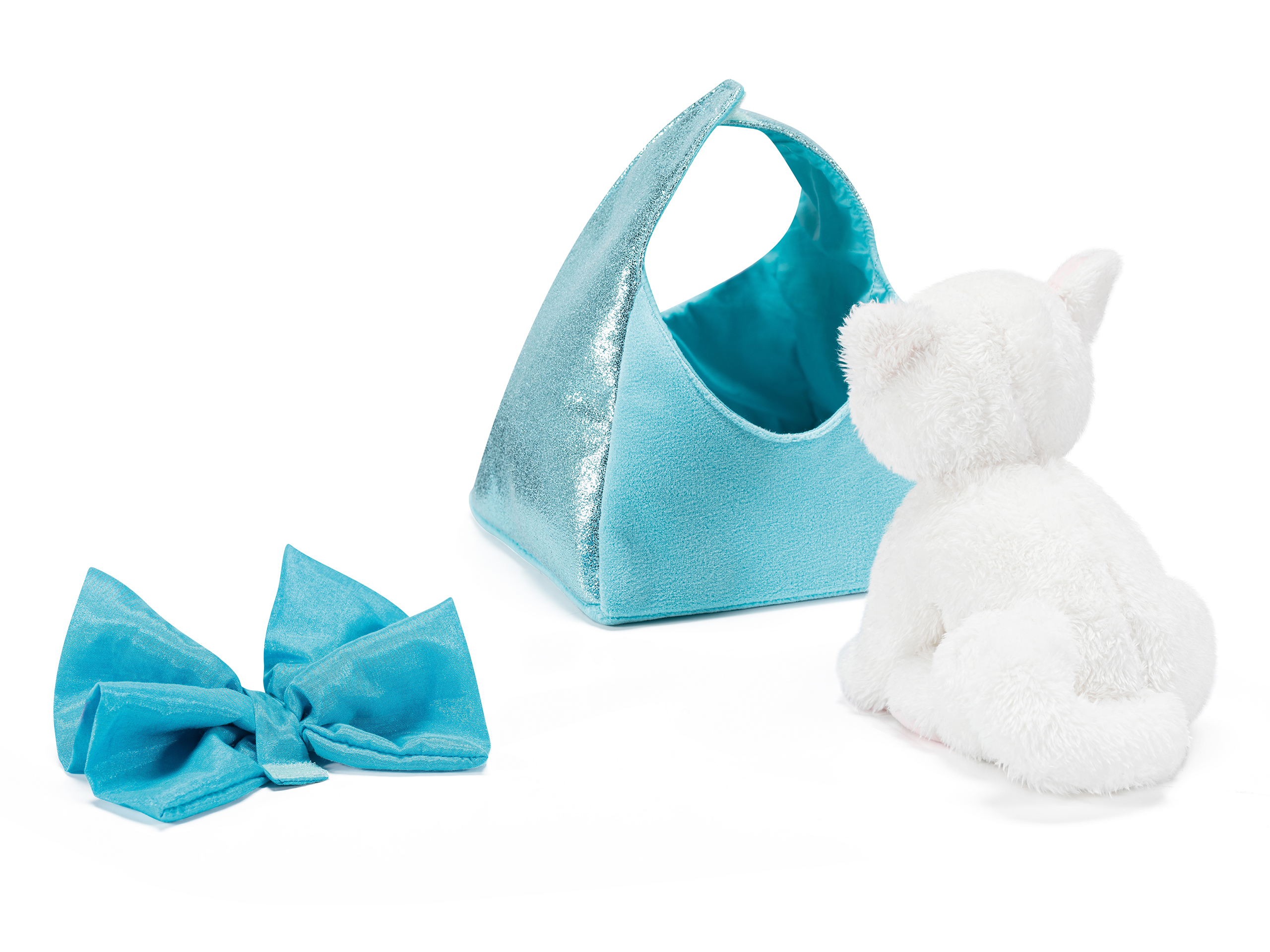 trudi-fashion-bags-gattino-borsa-con-fiocco-peluche-con-borsetta-azzurra image 3