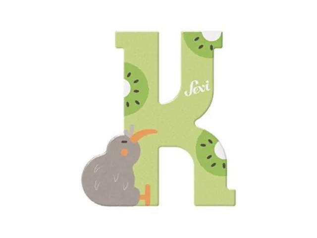 sevi-lettera-k-kiwi-in-legno-decorata-a-mano image 1