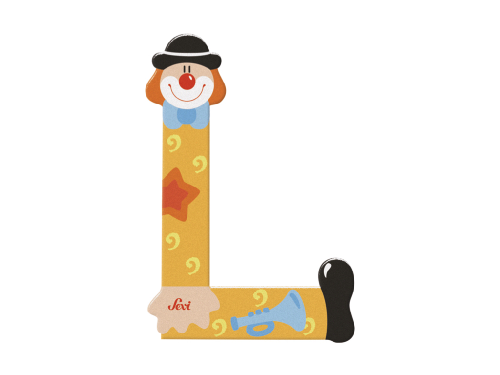 trudi-sevi-lettera-l-clown-letterina-in-legno image 2