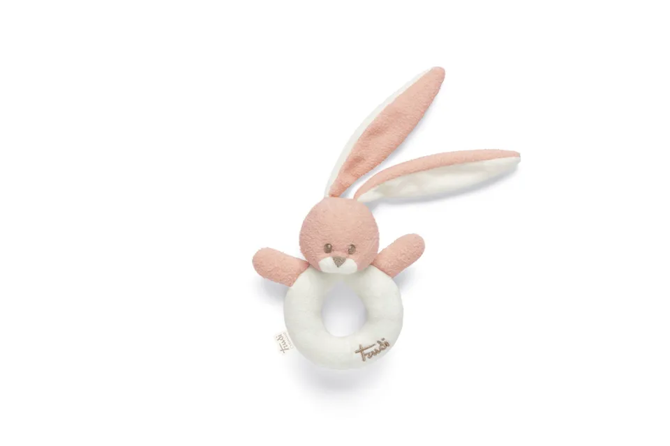 trudi-coniglio-sonaglio-rosa-peluche-neonato image 1