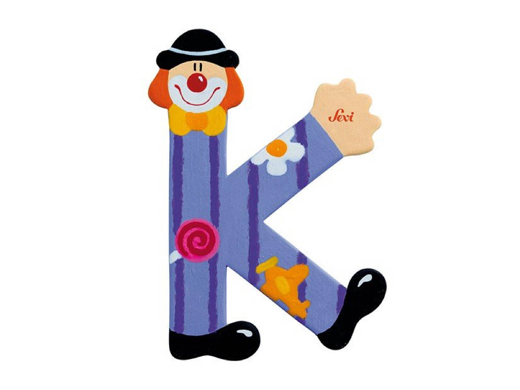 trudi-lettera-k-clown-in-legno-alfabeto-animali image 1