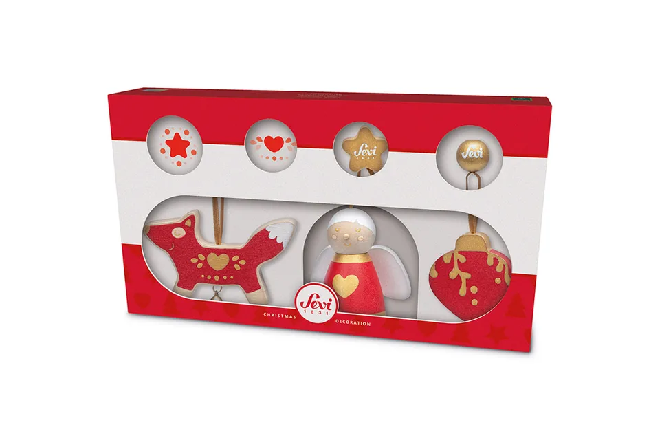 trudi-set-decorazioni-rosse-natalizie-con-angioletto image 1