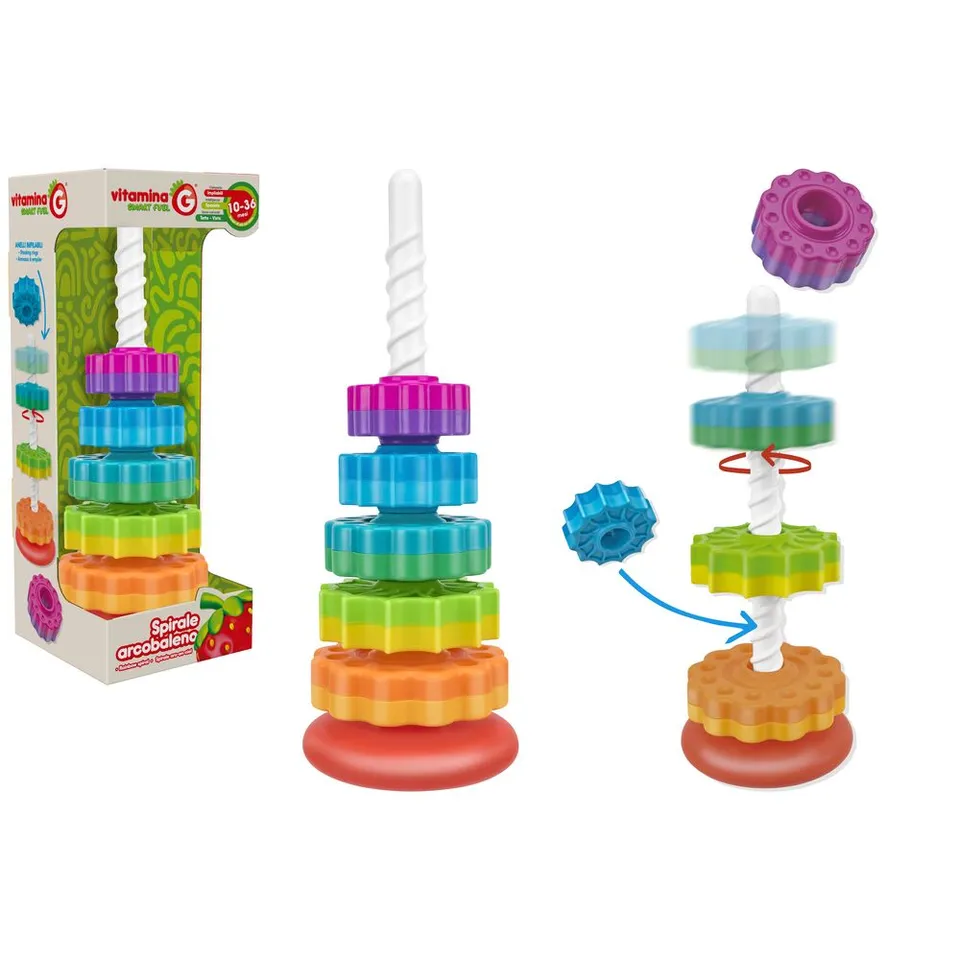 globo-giocattoli-torre-ingranaggi-impilabile-a-incastro-10-36-mesi image 1