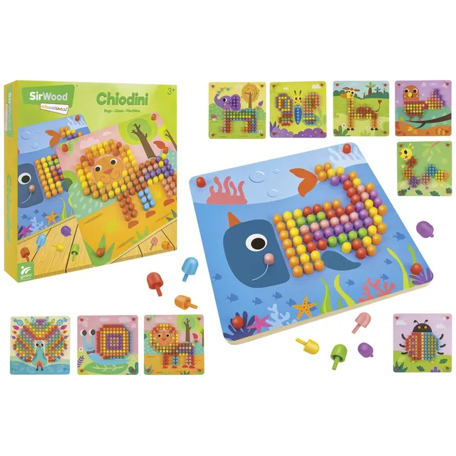 globo-giocattoli-gioco-chiodini-con-tessere-animali-210-pezzi image 1
