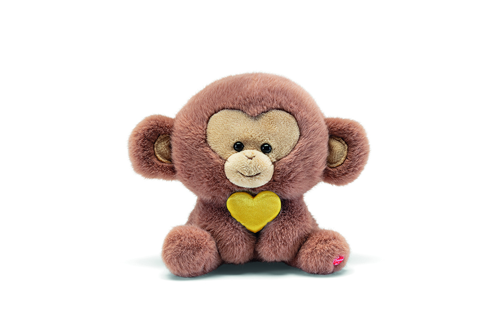 trudi-heart-animals-scimmia-cuore-giallo-peluche image 1