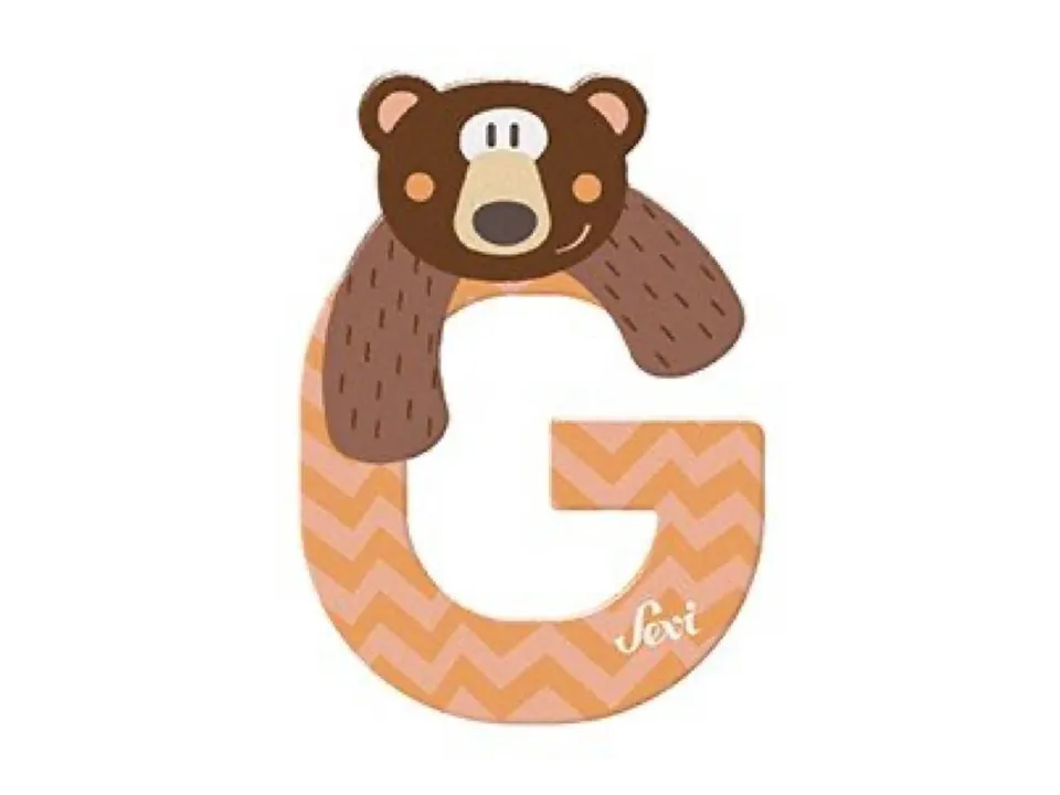 trudi-sevi-lettera-g-grizzly-letterina-in-legno-cameretta image 1