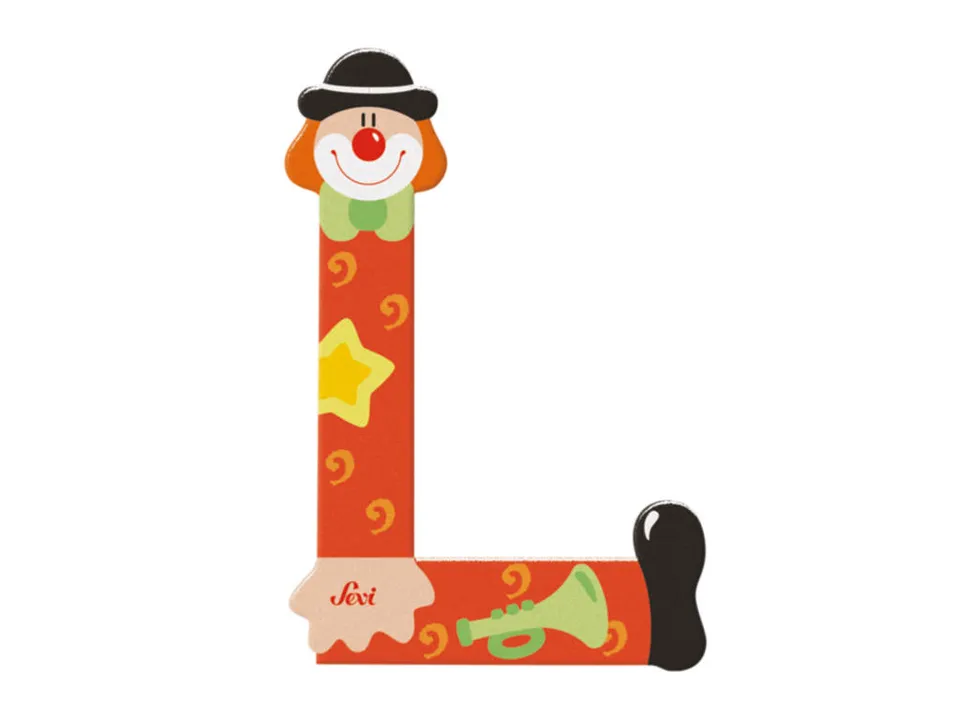 trudi-sevi-lettera-l-clown-letterina-in-legno image 1