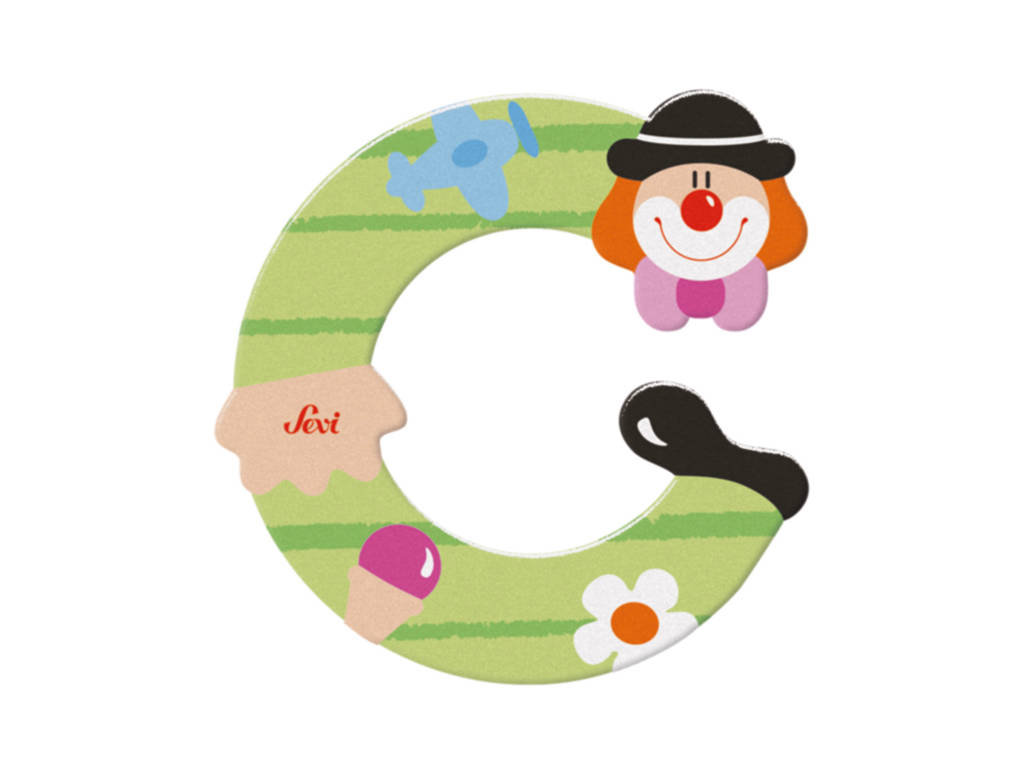 trudi-sevi-lettera-c-clown-in-legno image 1