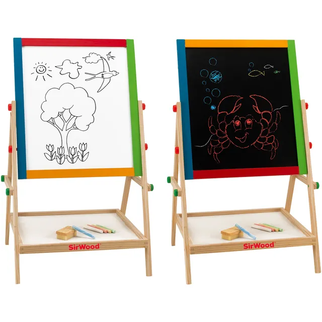 globo-giocattoli-lavagna-in-legno-multifunzione-2in1-altezza-regolabile-65-cm image 1