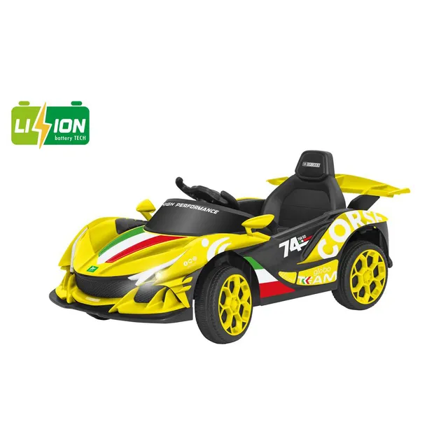 globo-giocattoli-auto-sportiva-12v-radiocomandata-gialla-con-batteria-al-litio image 1