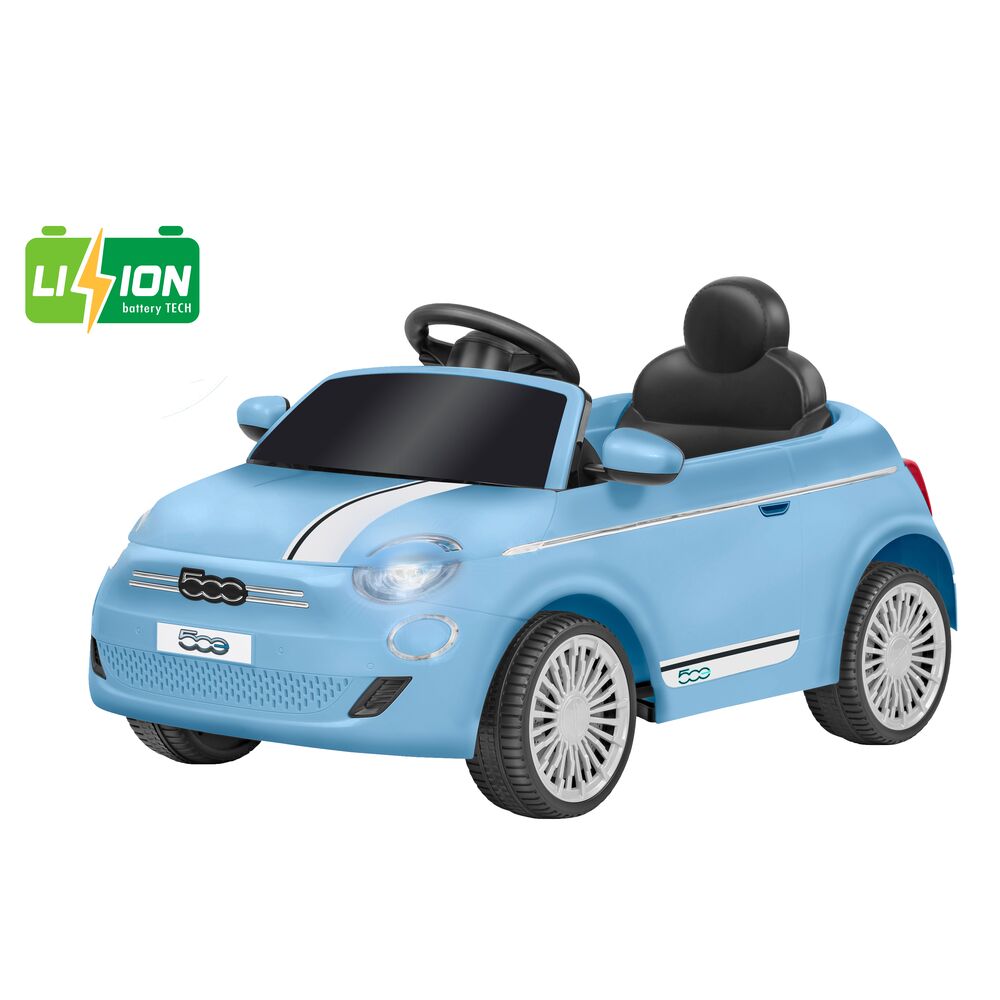 globo-giocattoli-fiat-500e-12v-batteria-litio-radiocomandata-azzurra image 1