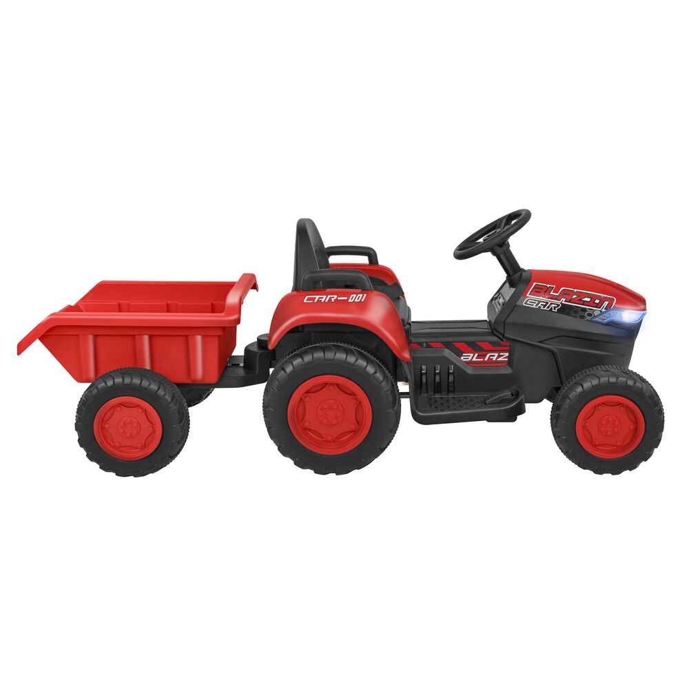 globo-giocattoli-trattore-elettrico-con-rimorchio-12v-radiocomandato-rosso image 2