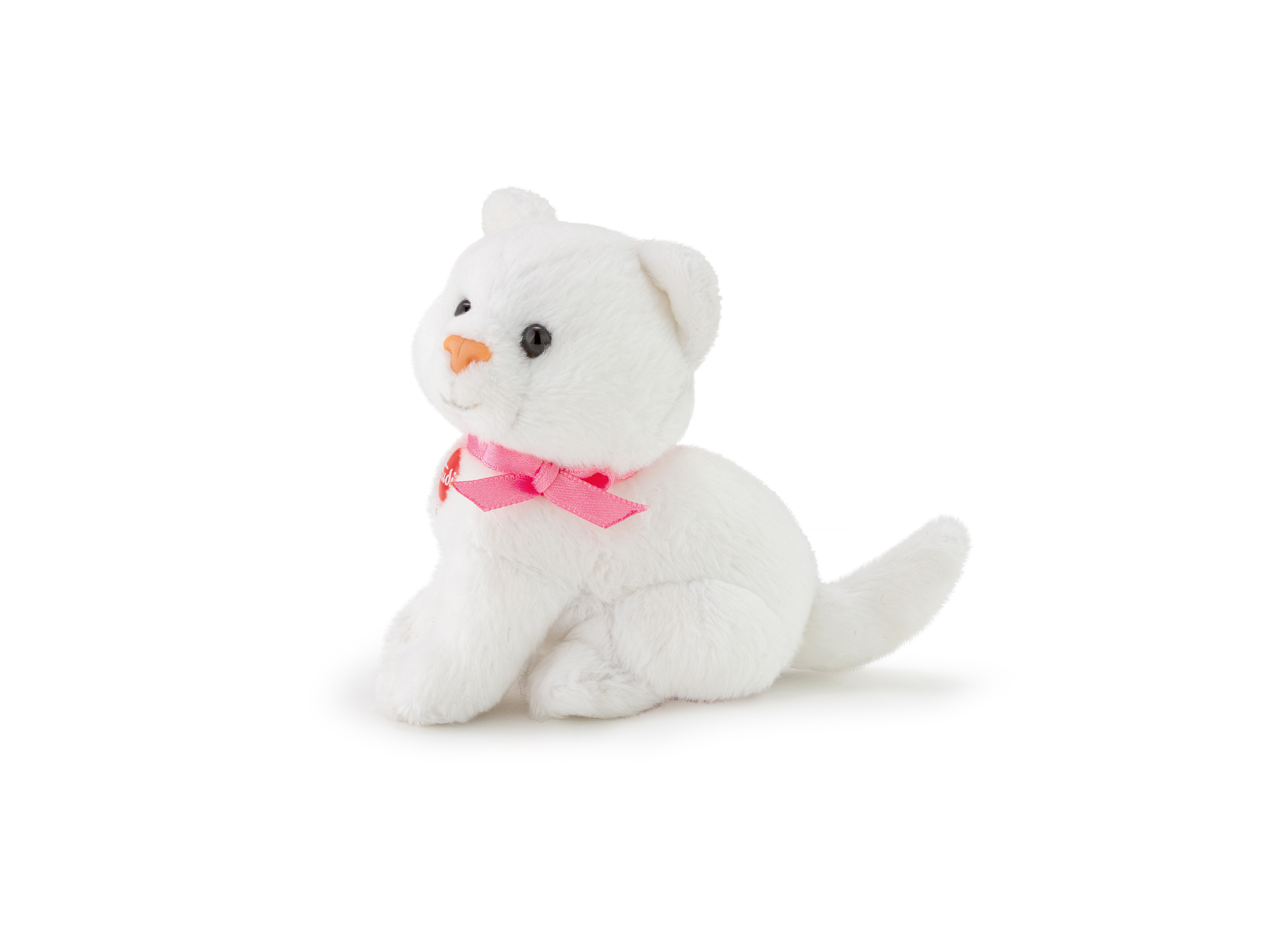 trudi-sweet-gattino-bianco-peluche-con-nastro-rosa image 2